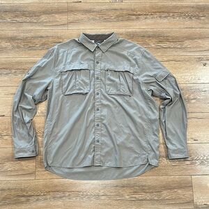 REI Men's Beige Button-Up Shirt
